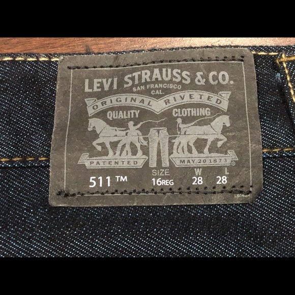 Levi’s 511 dark wash jeans, boys size 16 reg, 28x28, no flaws, nwot - Picture 2 of 7